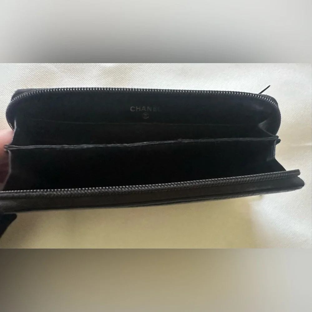 Chanel Caviar Zip Around Wallet